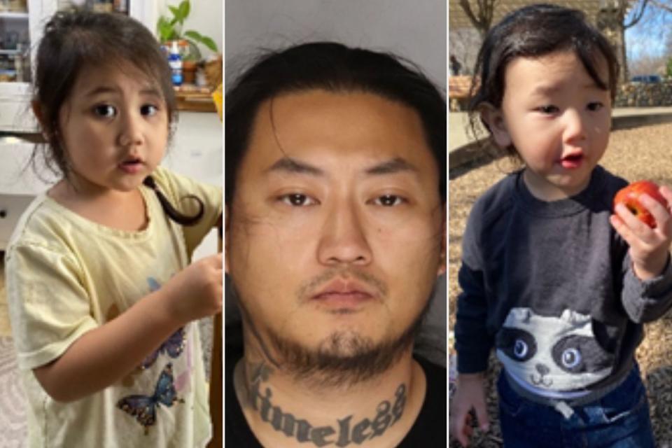 <p>Sacramento Police Department</p> Athena Lee, 4, Mateo Lee, 2, and their father Camron Lee