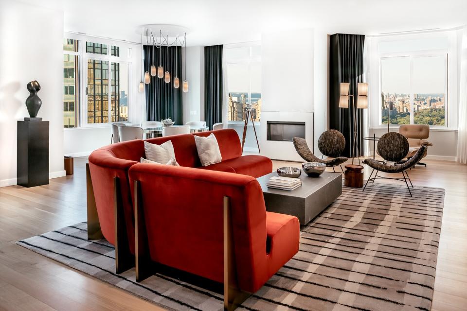 Interior of a guest room at the Conrad New York Midtown