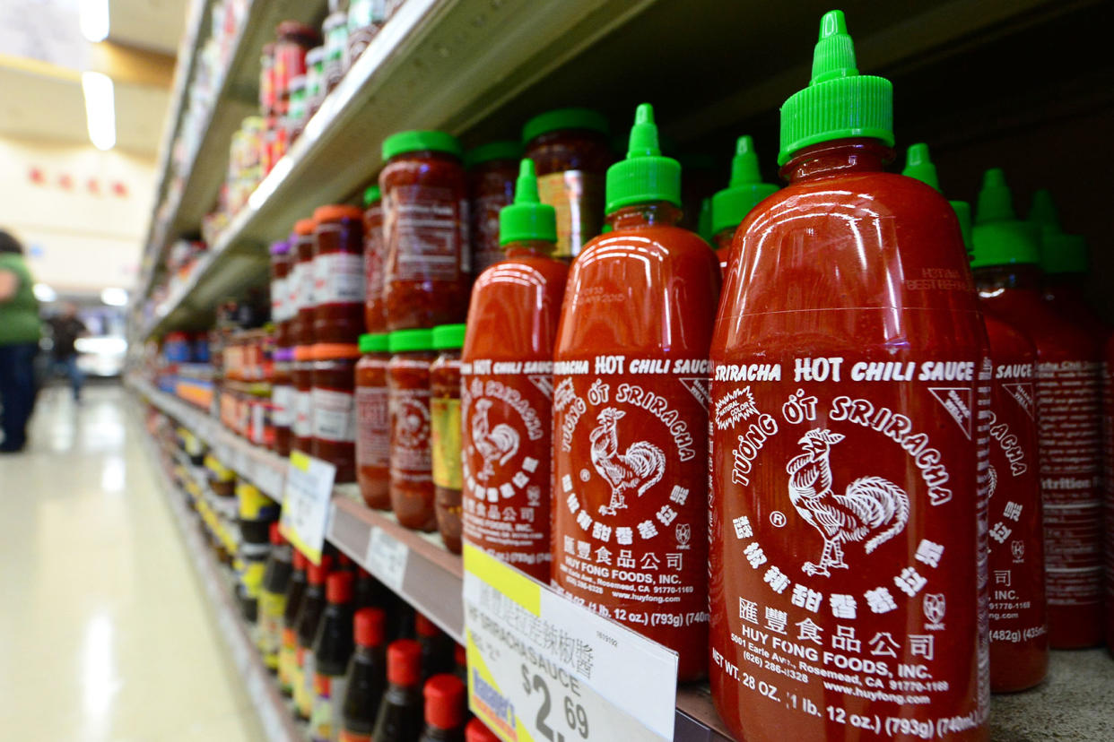 Bottles of Sriracha FREDERIC J. BROWN/AFP via Getty Images