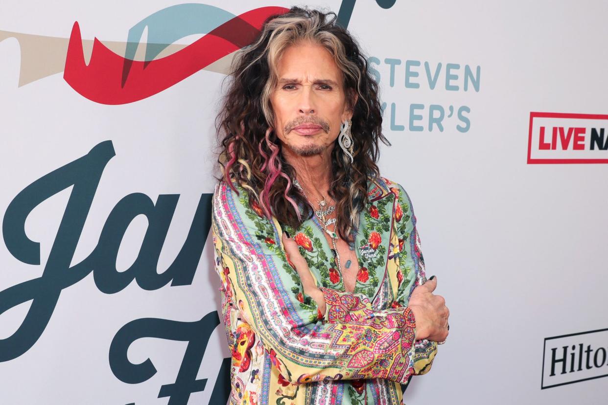 Steven Tyler arrives at Steven Tyler's Third Annual Grammy Awards Viewing Party to benefit Janie’s Fund presented by Live Nation at Raleigh Studios on January 26, 2020 in Los Angeles, California.