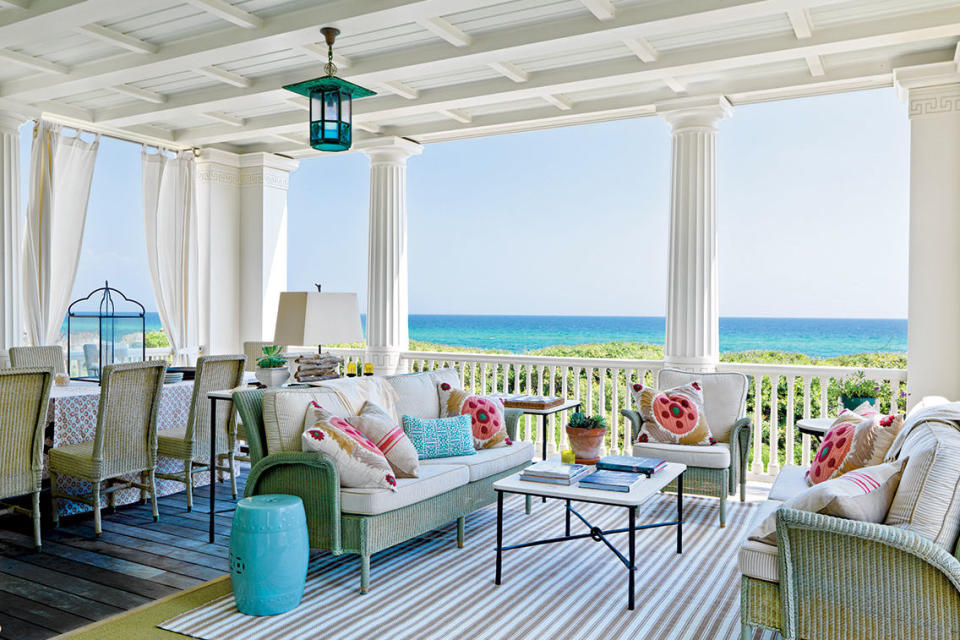 Seaside, Florida porch; photo by Jonny Valiant; styling by Liz Strong