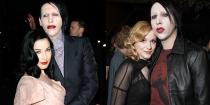 <p>Marilyn Manson and Dita Von Teese began dating in 2001, and tied the knot in 2005. Just over a year into their marriage, the burlesque dancer <a href="https://www.harpersbazaar.com/culture/features/a71/dita-von-teese-0507/" rel="nofollow noopener" target="_blank" data-ylk="slk:filed for divorce;elm:context_link;itc:0;sec:content-canvas" class="link ">filed for divorce</a> and moved out of their house right before Christmas. Shortly after their breakup, Manson began dating Evan Rachel Wood. Neither party has ever spoken about the alleged infidelity, even though it was <a href="https://www.harpersbazaar.com/culture/features/a71/dita-von-teese-0507/" rel="nofollow noopener" target="_blank" data-ylk="slk:heavily covered by the media;elm:context_link;itc:0;sec:content-canvas" class="link ">heavily covered by the media</a>. </p><p>Manson and the then-19-year-old Wood went on to get engaged in 2010, but <a href="https://www.etonline.com/news/170387_evan_rachel_wood_opens_up_about_ex_fiance_marilyn_manson_i_thought_i_was_love" rel="nofollow noopener" target="_blank" data-ylk="slk:separated not long after;elm:context_link;itc:0;sec:content-canvas" class="link ">separated not long after</a>. </p>