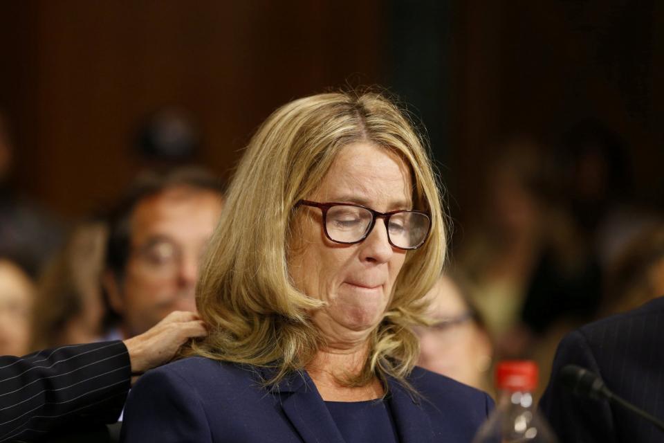 Christine Blasey Ford speaks before the Senate Judiciary Committee (REUTERS)