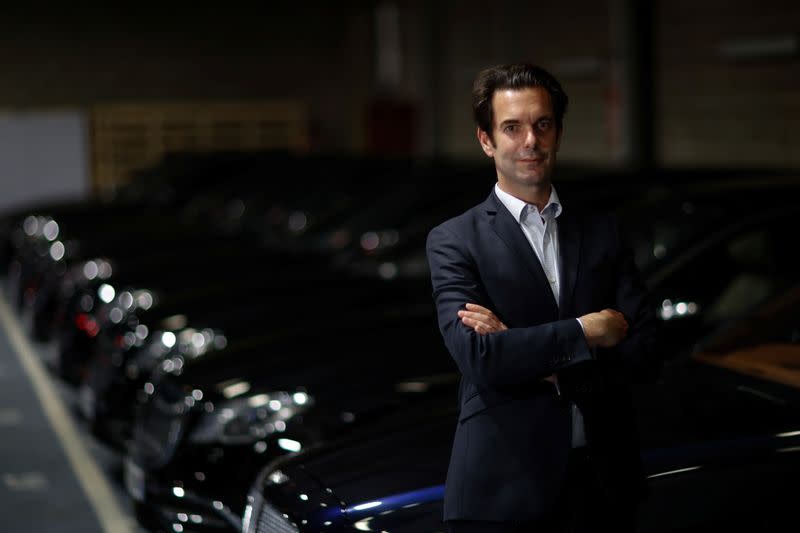 Guillaume Connan, managing director of Chabe, Chauffeured Cars Services, poses at the company's headquarters in Nanterre