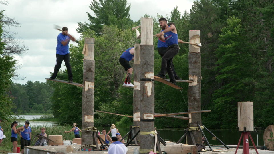 Participants compete on the Lumberjack World Championships.  / Credit: CBS News