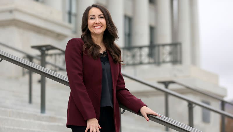 House District 15 Rep.-elect Ariel Defay, R-Davis County, poses for a portrait at the Capitol in Salt Lake City on Tuesday, Nov. 7, 2023.