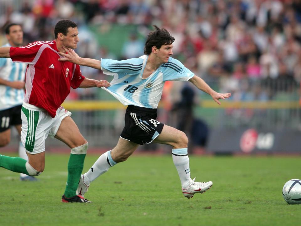 Lionel Messi Argentina debut.