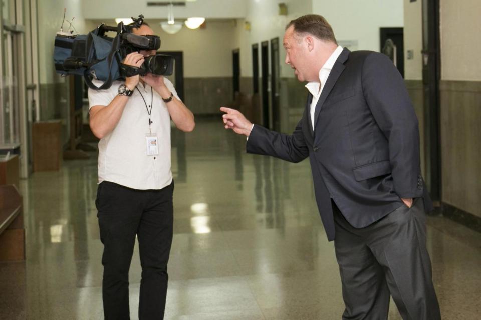 Fashpoint: Alex Jones 'looks like Tony Soprano and loses his temper like a kettle coming to the boil' (AP)