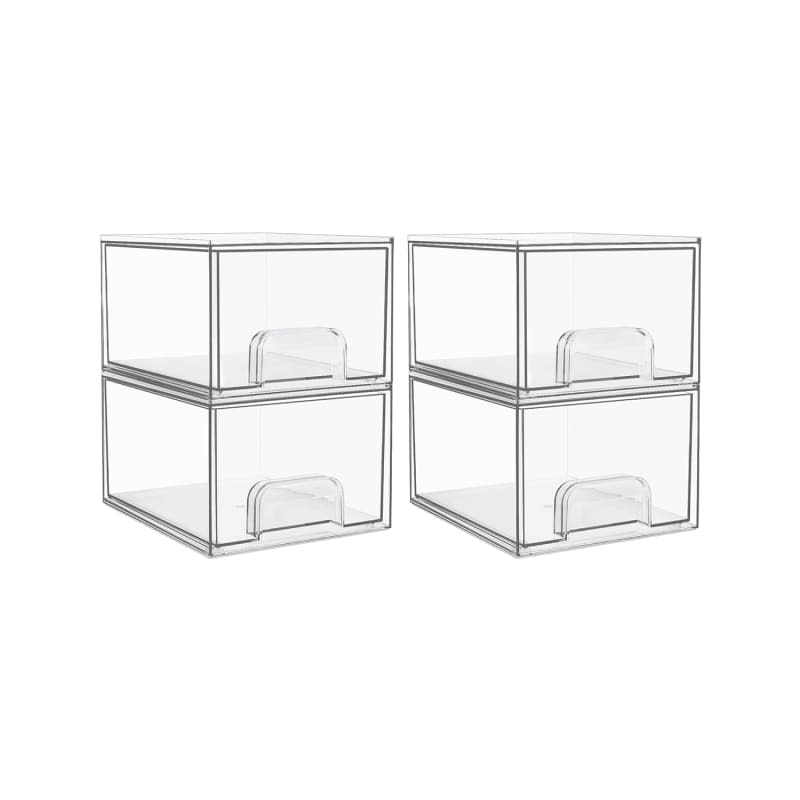 Vtopmart Clear Stackable Storage Drawers (4 Pack)