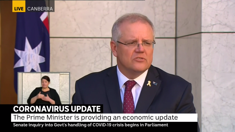 Scott Morrison addressing the media on Thursday. Source: ABC