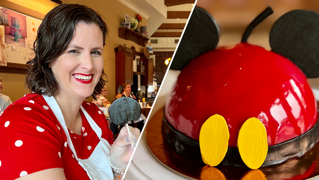 At the Amorette's Pastisserie Cake Decorating Experience at Walt Disney World, guests get to decorate one of the bakery's famous dome-shaped character cakes. (Photos: Sarah Gilliland)