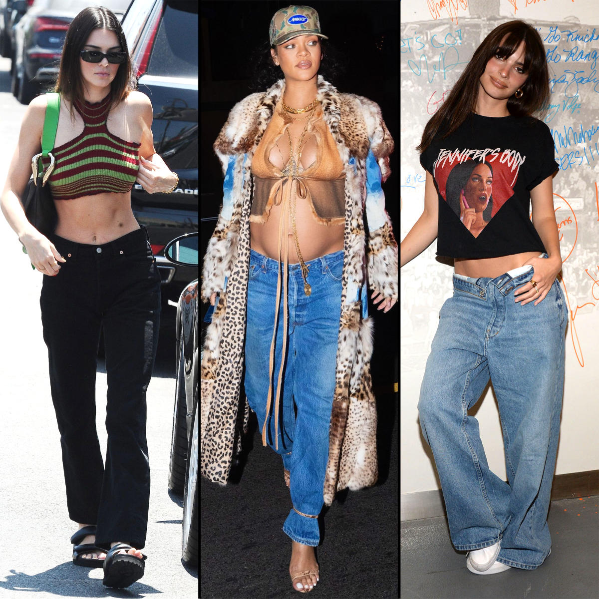 Hailey Bieber rocks crop top and low-rise jeans in LA