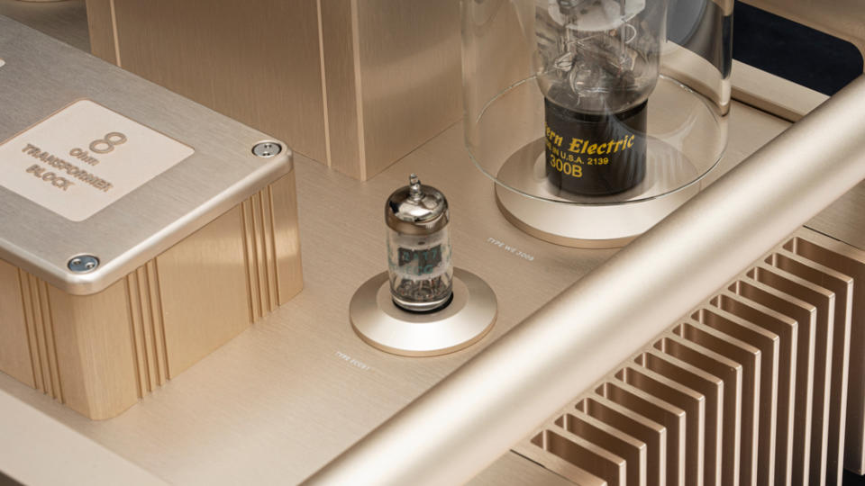A close-up of the Western Electric 91E Integrated Amplifier.