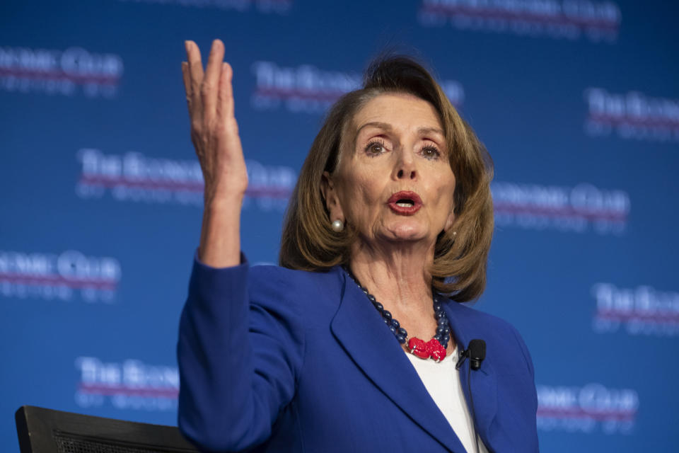 U.S. House Speaker Nancy Pelosi, a Democrat from California, speaks during a luncheon event at the Economic Club on Friday, March 8, 2019. (Photo: Alex Edelman/Bloomberg via Getty Images)