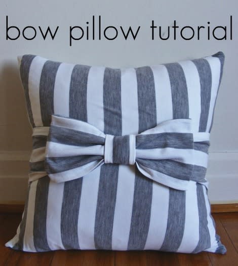 Striped Bow Pillow