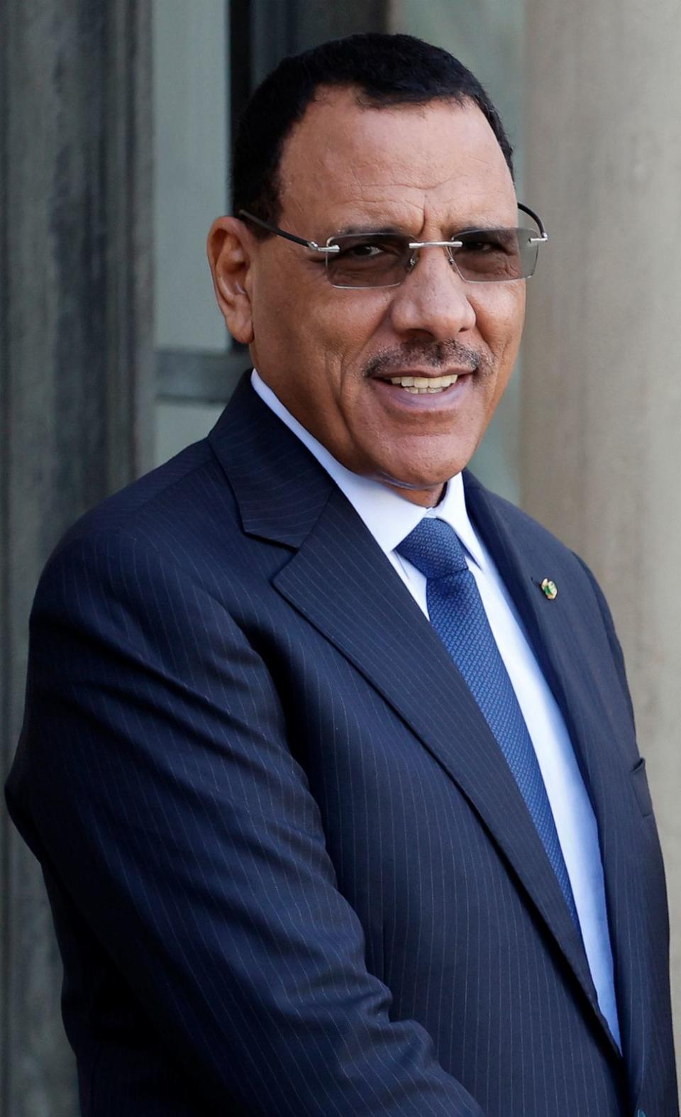 PHOTO: Niger's President Mohamed Bazoum at the Elysee Palace on Feb. 16, 2023 in Paris. (Chesnot/Getty Images, FILE)