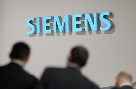 The Siemens logo is seen during the IFA Electronics show in Berlin September 4, 2014. REUTERS/Hannibal Hanschke