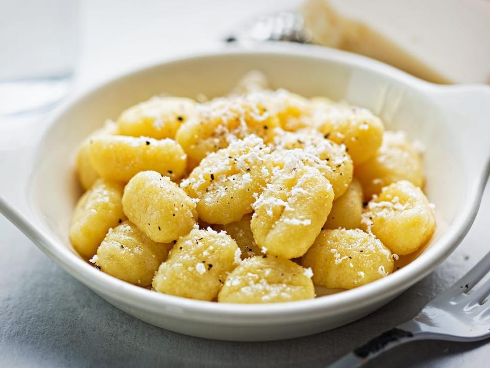 A bowl of gnocchi.