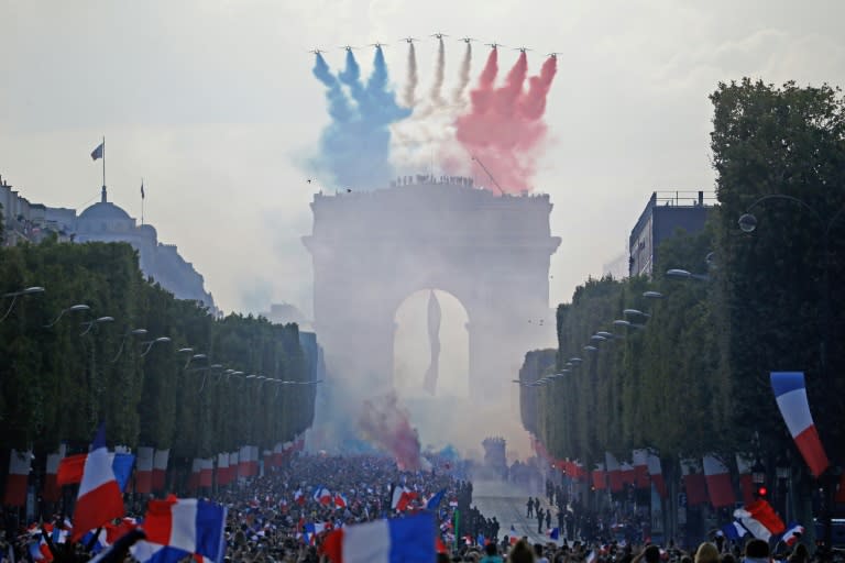 Hundreds of thousands of football fans gathered at the Arc de Triomphe in July to welcome players of the French national football team after they won the Russia 2018 World Cup final