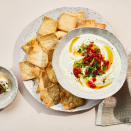 <p>This super-creamy whipped feta dip is savory with just a hint of sweetness from honey. This healthy dip is perfect for veggies, whole-grain crackers or bread. <a href="https://www.eatingwell.com/recipe/7897818/whipped-feta-dip-with-roasted-red-peppers/" rel="nofollow noopener" target="_blank" data-ylk="slk:View Recipe" class="link ">View Recipe</a></p>