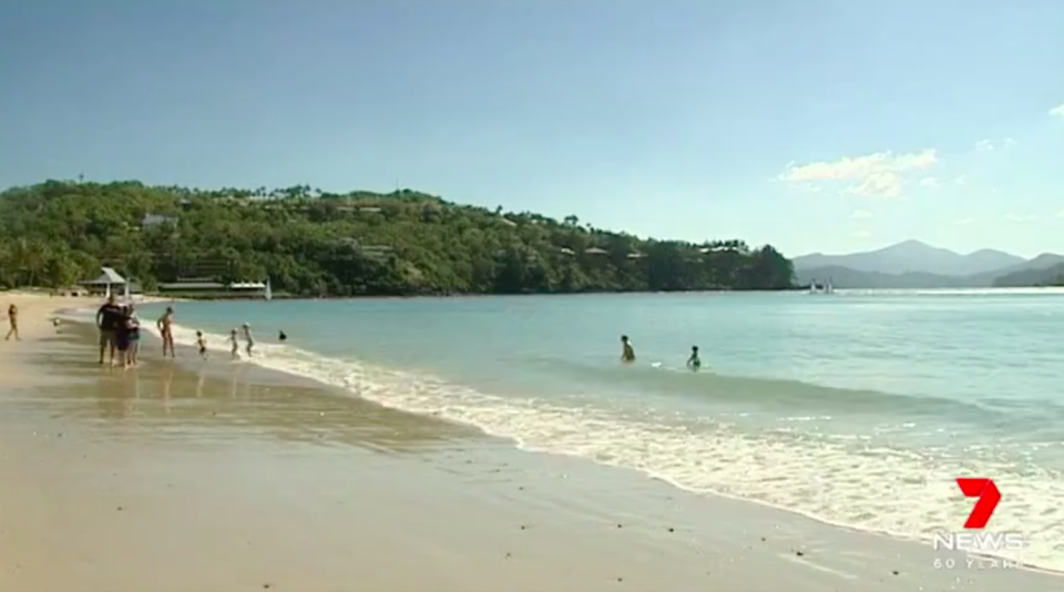 The Sydney girl and her grandmother were bitten at Hamilton Island’s Catseye Beach.Source: 7News