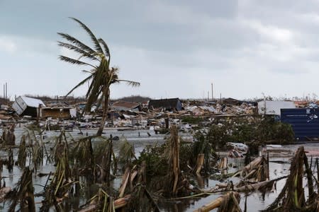 Damage in the aftermath of Hurricane Dorian in Marsh Harbour