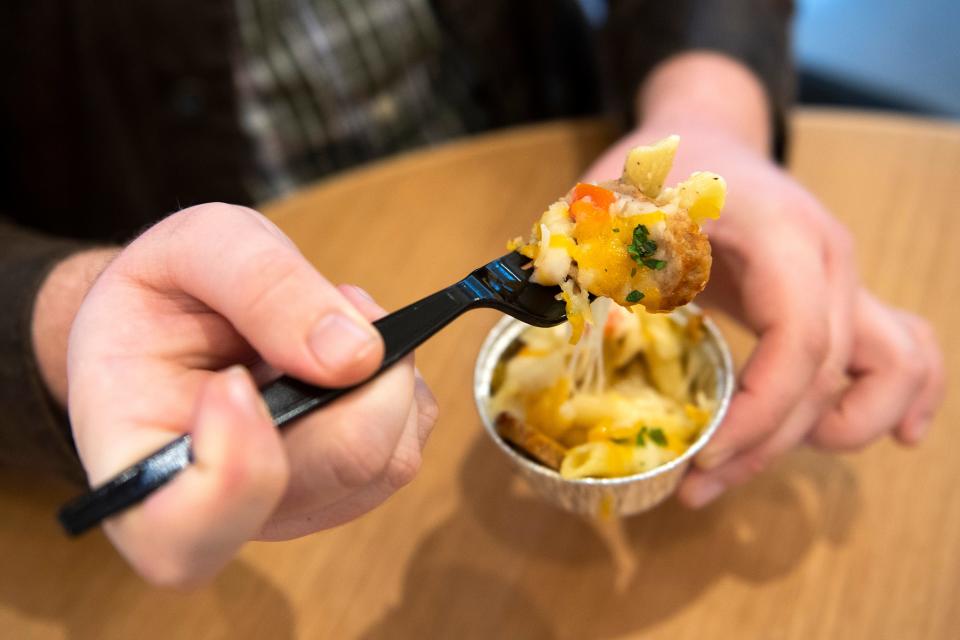 A penne pasta sample from Penne For Your Thoughts at Marble City Market food hall located in downtown Knoxville on Wednesday, Nov. 3, 2021.