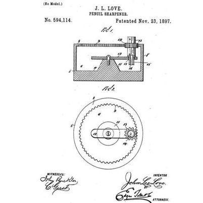 sketch of a patent awarded to john lee love