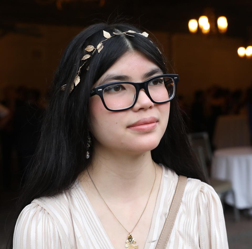 Camille Ackerman from Nanuet High School is pictured during the 55th Carroll F. Johnson Scholastic Achievement Dinner at the Westchester Marriott in Tarrytown, May 24, 2023. 