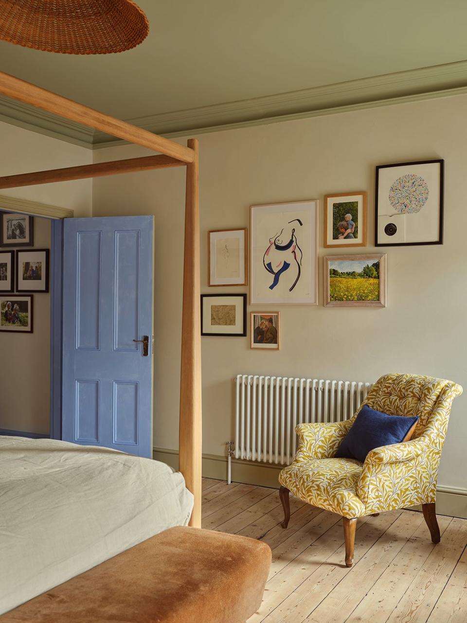 yellow and green bedroom