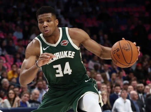 阿德托昆博(Antetokounmpo)膝蓋傷勢復原不差。法新社