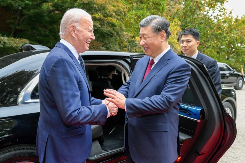 FACE-OFF Presidents Biden and Xi, shown at a summit in California in November, have seen economic relations between their nations deteriorate.