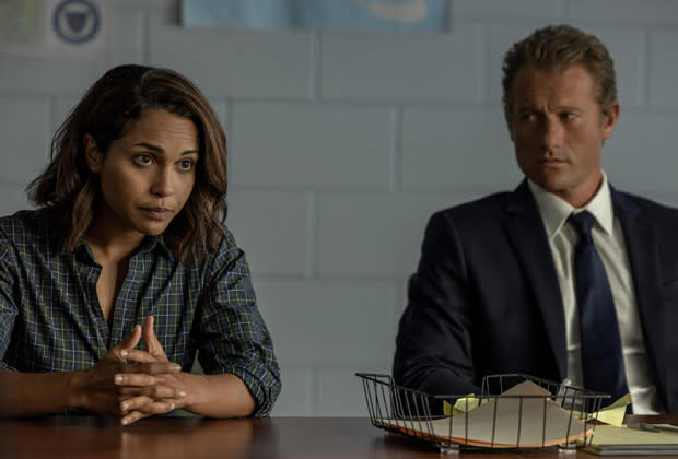 Monica Raymund and James Badge Dale in Hightown Season 2