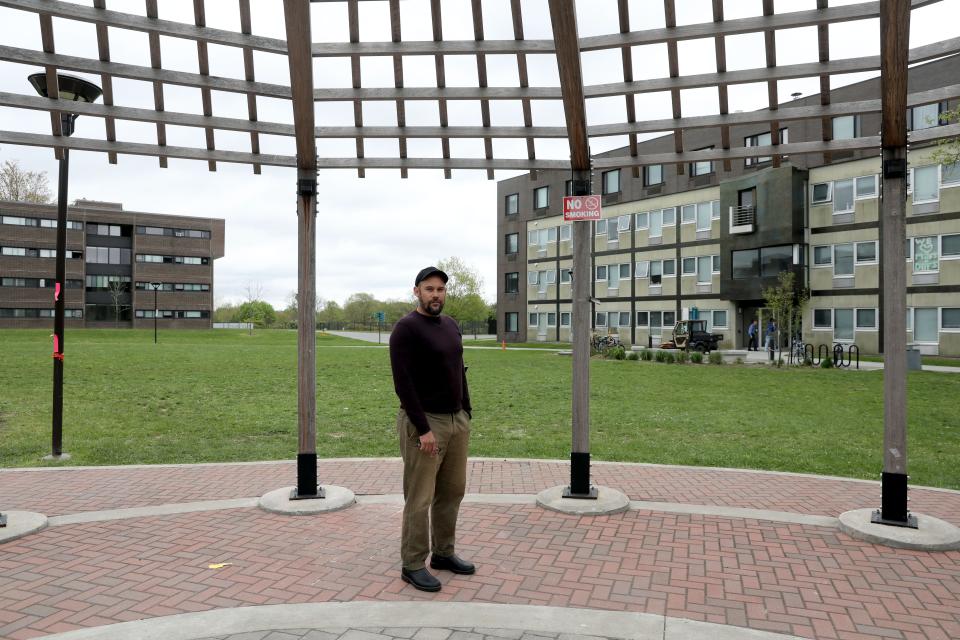 Shaka McGlotten, a professor of media studies and anthropology at SUNY Purchase, recounted being arrested with students while documenting the peaceful demonstration at a pro-Palestinian encampment on the campus quad the night before, May 3, 2024 at the site.