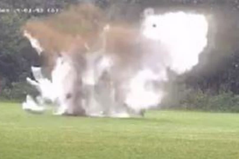 A huge explosion was carried out after the device had been 'dug up'