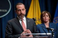 FILE PHOTO: U.S. health officials hold news conference to discuss coronavirus outbreak at the Health and Human Services Department in Washington