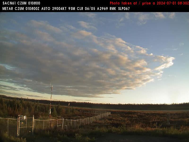 This webcam photo shows what conditions look like at the Churchill Falls airport on Monday morning.