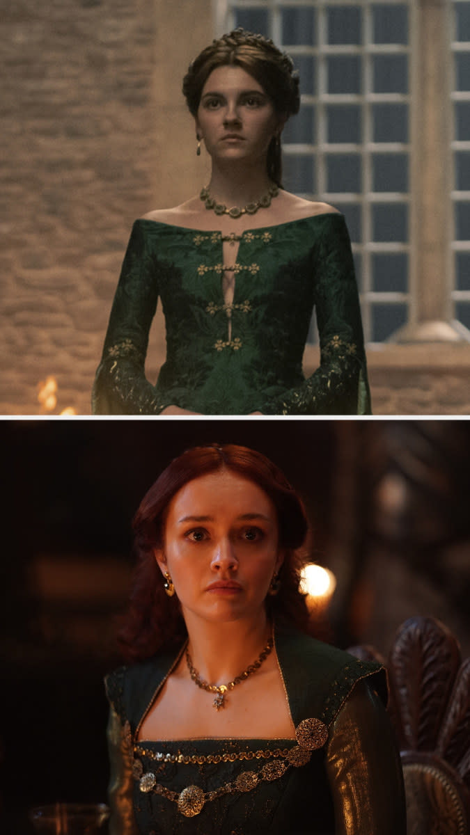Emily Carey and Olivia Cooke as Alicent Hightower