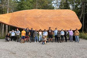 Trainees and instructors in the Water First Internship in Georgian Bay stop for a photo during a week of source water quality training.