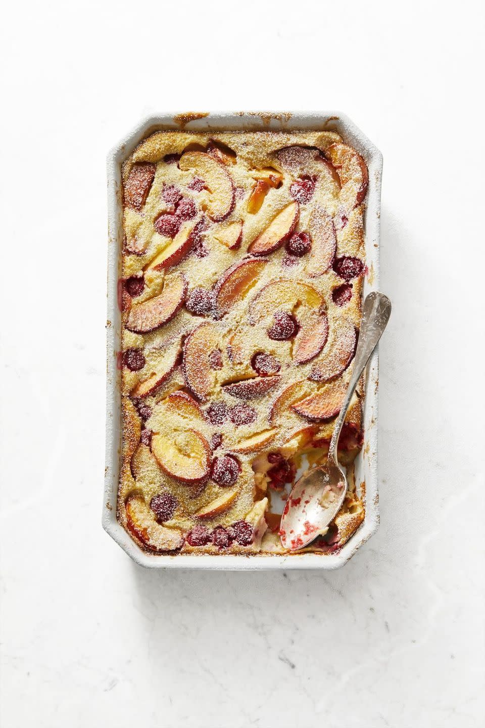 Vanilla Bean Clafoutis With Raspberries and Nectarines