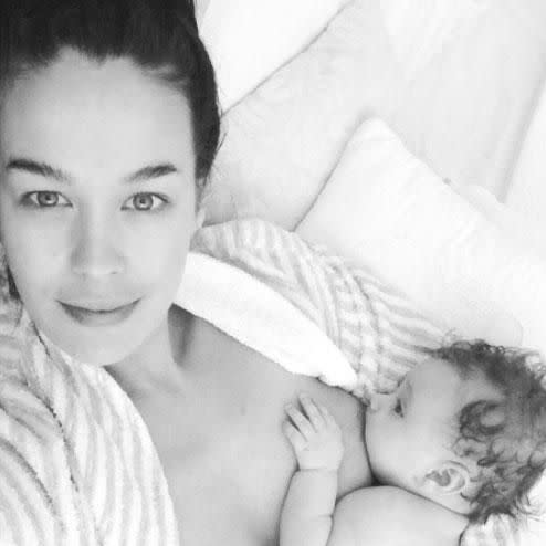 Megan Gale shared a special message for National Breastfeeding Week. Source: Instagram