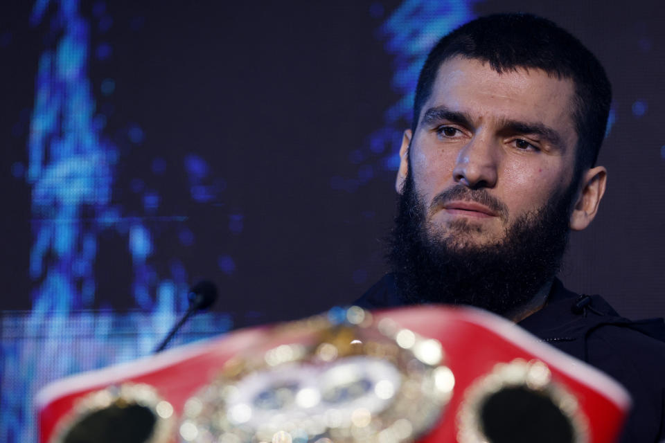 Boxing - Artur Beterbiev & Dmitry Bivol Press Conference - Old Billingsgate, London, Britain - September 25, 2024 Artur Beterbiev during the press conference Action Images via Reuters/Andrew Couldridge