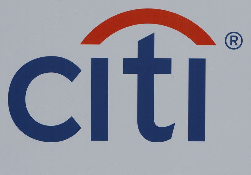 FILE PHOTO: The logo of Citibank is seen on a board at the SPIEF 2017 in St. Petersburg