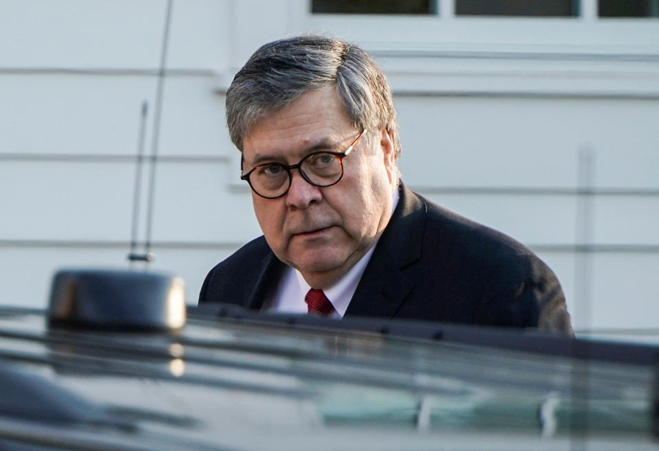 Attorney General William Barr leaves his house after Special Counsel Robert Mueller found no evidence of collusion between U.S. President Donald Trump’s campaign and Russia in the 2016 election in McClean, Virginia, U.S., March 25, 2019.      REUTERS/Joshua Roberts