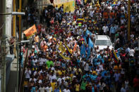 Opposition supporters attend a rally in support of political prisoners and against Venezuelan President Nicolas Maduro, in downtown Los Teques, Venezuela April 28, 2017. REUTERS/Marco Bello