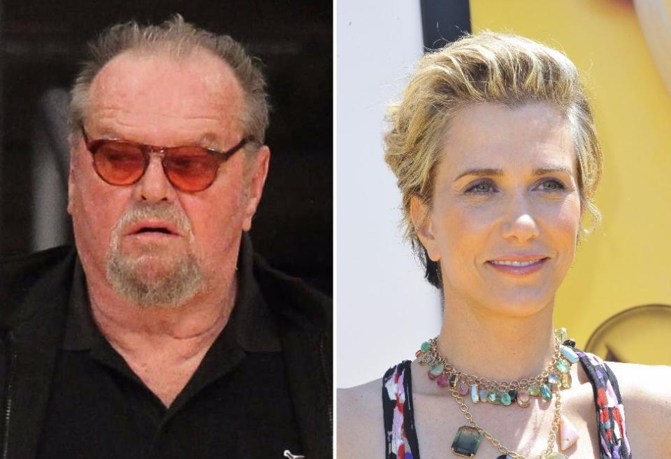 Jack Nicholson and Kristen Wiig, set to appear as father and daughter in 'Toni Erdmann' (credit: WENN.com)