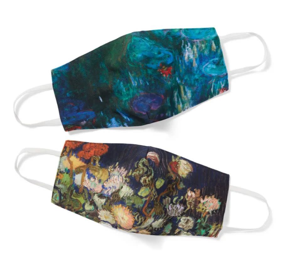 This set of two masks will make an impression, since the prints are taken from the works of famous painters Vincent van Gogh and Claude Monet. The floral masks can each fit a filter inside them. <a href="https://fave.co/3oVlOO4" target="_blank" rel="noopener noreferrer">Find the set for $25 at the Met Store</a>.
