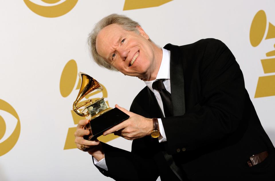 Musician Loudon Wainwright III poses with Best Traditional Folk Album award for 'High Wide Handsome: The Charlue Poolo Project' in the press room during the 52nd annual Grammy Awards held at Staples Center on Jan. 31, 2010, in Los Angeles.