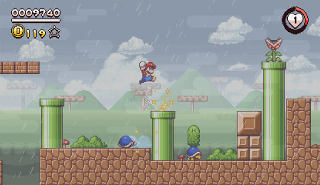 Super Mario Flashback' is a stunning pixel art fan game