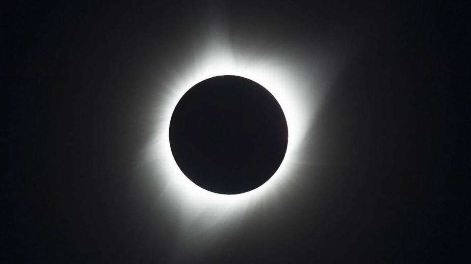 PHOTO: The moon transits the sun during the 2017 total solar eclipse as seen from Weiser, Idaho.  (Kyle Green/Getty Images)